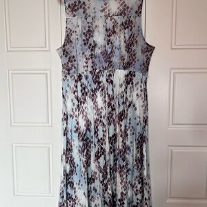 Simply Vera Vera Wang Blue and Brown Patterned Maxi Dress